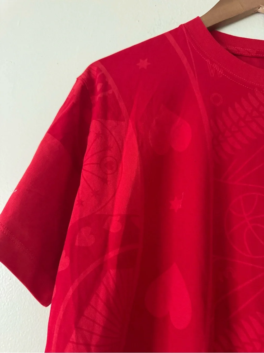 Jordan Red Short Sleeve Graphic Tee with Black Jumpman